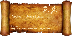 Pecker Jusztusz névjegykártya